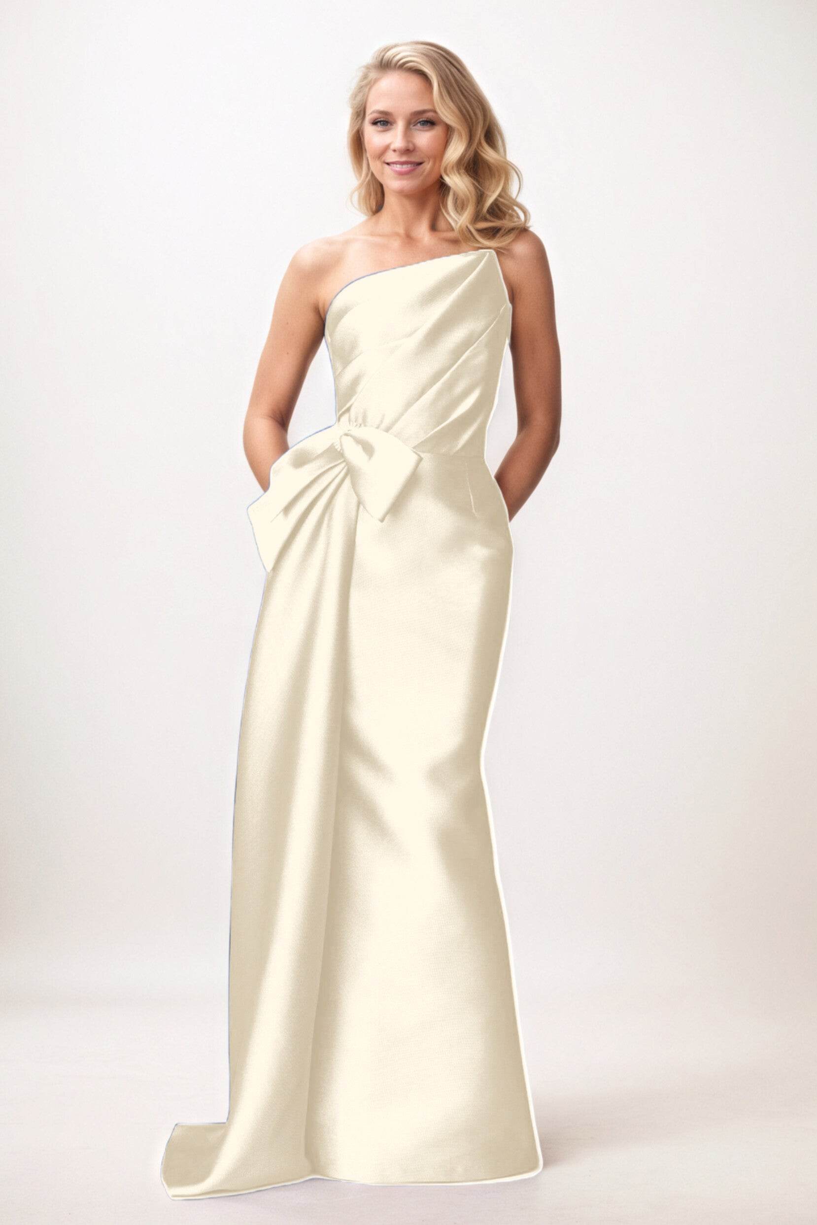 Trumpet-Mermaid Maxi Satin Mother of the Bride Dresses CM0386 - COCOMELODY